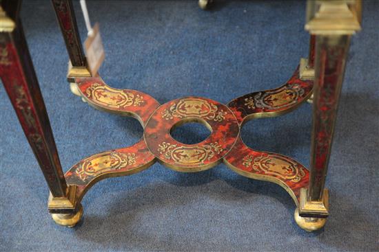 A Louis XIV boullework occasional table, W.1ft 7.5in D.1ft 2in. H. 2ft 3in.